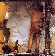 Sir Lawrence Alma-Tadema,OM.RA,RWS Sculptors in Ancient Rome oil painting on canvas